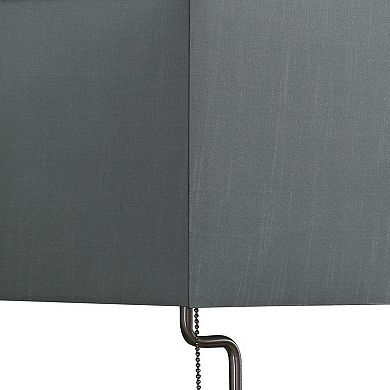 Table Lamp with Wireless Charging and Square Shade, Silver