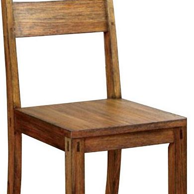 Frontier Rustic Side Chair, Natural Teak Finish, Set of 2