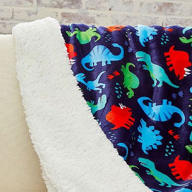 Navy Do Sherpa Microplush Decorative All season Throw Blanket Cozy and Fun Home Accent