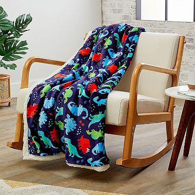 Navy Do Sherpa Microplush Decorative All season Throw Blanket Cozy and Fun Home Accent