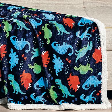 Navy Do Sherpa Microplush Decorative All season Throw Blanket Cozy and Fun Home Accent