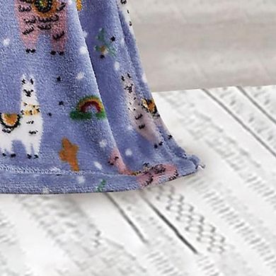 Plazatex Llama Microplush Decorative All Season 50" X 60" Throw Blanket