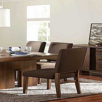 Wood & Fabric Dining Side Chair With Comfortable Padding, Set of 2