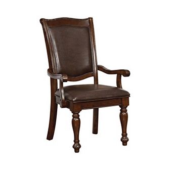 Alpena Traditional Arm Chairs, Set of 2, Cherry Brown