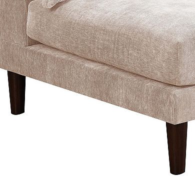 Rio 33 Inch Modular Armless Sofa Chair, Lumbar Cushion, Beige Fabric