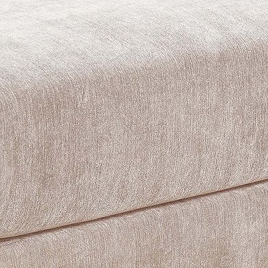 Rio 33 Inch Modular Armless Sofa Chair, Lumbar Cushion, Beige Fabric