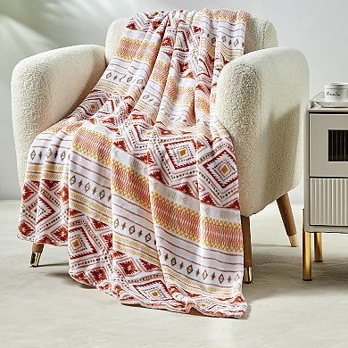 Plazatex Nayati Microplush Decorative All Season 50" X 70" Throw Blanket