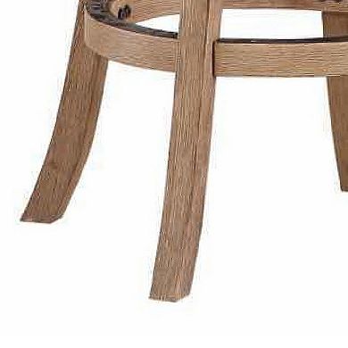 Liam 29 Inch Wood Barstool, Swivel Seat, High Density Foam Cushion, Ivory