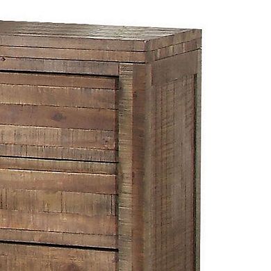 Modern Style 3 Drawers Wood Nightstand By Andria, Brown