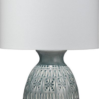 Table Lamp with Cut Out Geometric Pattern, Blue