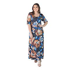 Maxi Dress With Elbow Sleeves