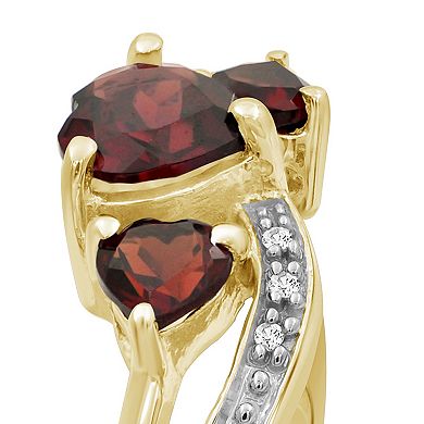 Jewelexcess 14k Gold Over Silver Garnet & Diamond Accent Ring