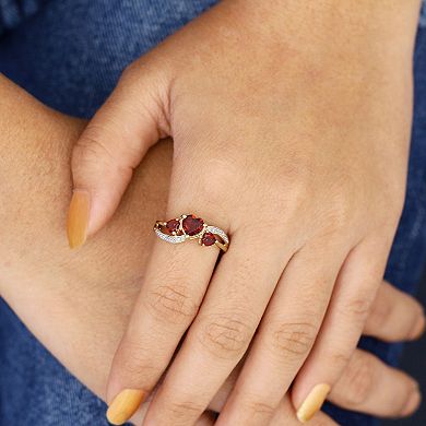 Jewelexcess 14k Gold Over Silver Garnet & Diamond Accent Ring