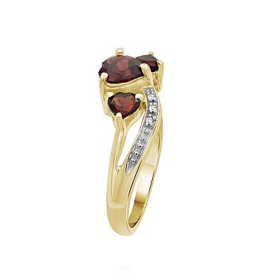 Jewelexcess 14k Gold Over Silver Garnet & Diamond Accent Ring