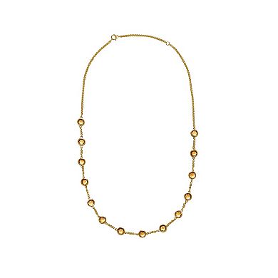 Jewelexcess 14k Gold Over Silver Citrine Station Necklace