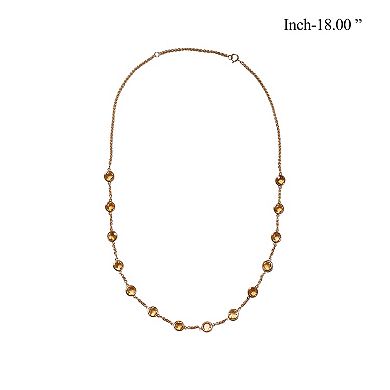 Jewelexcess 14k Gold Over Silver Citrine Station Necklace