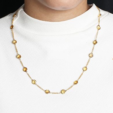 Jewelexcess 14k Gold Over Silver Citrine Station Necklace