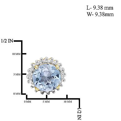 Jewelexcess 14k Gold Over Silver Sky Blue Topaz & Diamond Accent Earrings