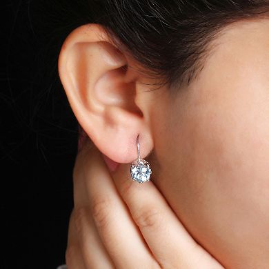 Jewelexcess Sterling Silver Sky Blue Topaz Leverback Earrings
