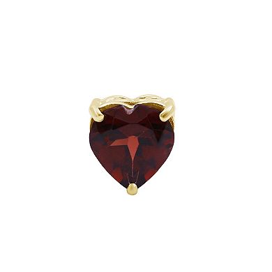 Jewelexcess Garnet Heart Stud Earrings