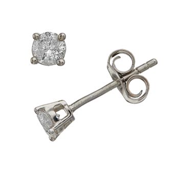 14k White Gold 1/4 Carat T.W. Round Diamond Stud Earrings