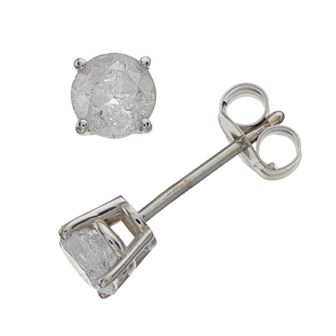 14k White Gold 3/4 Carat T.W. Diamond Stud Earrings