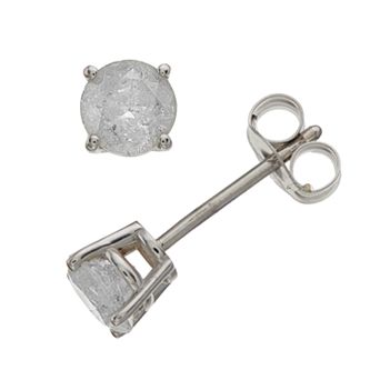 14k White Gold 3/4 Carat T.W. Diamond Stud Earrings