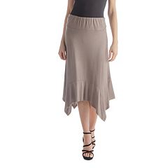 Women's 24seven Comfort Apparel Classic Knee-Length Black Skirt