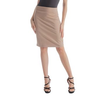 Women's 24Seven Comfort Apparel Elastic Waist Midi Pencil Skirt