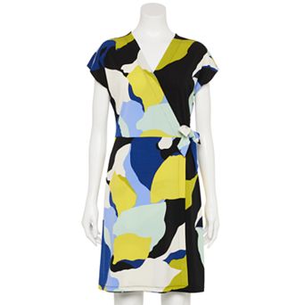 Women's Nine West Adaptive V-Neck Dolman Sleeve Wrap Midi Dress