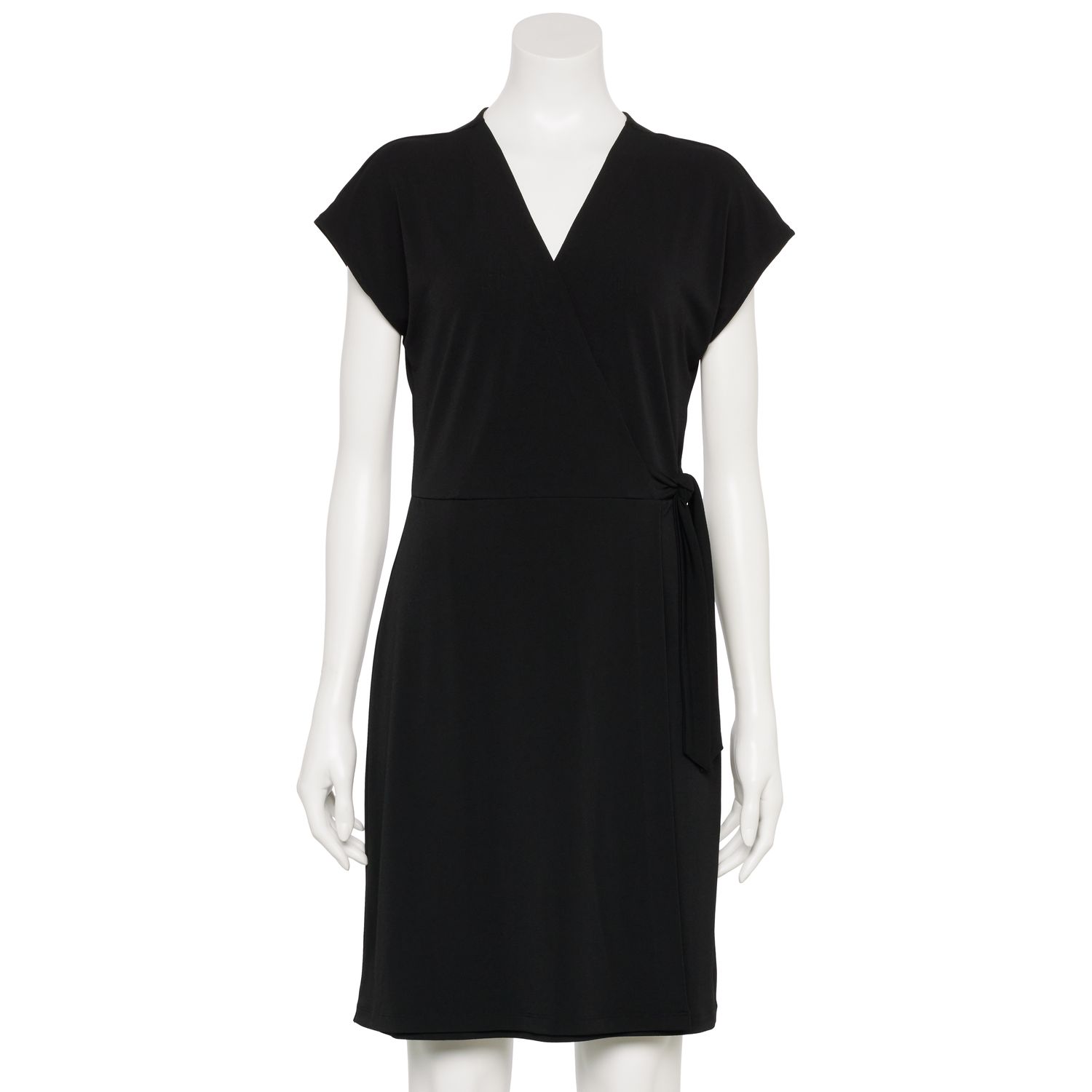 Dolman Sleeve Wrap Midi Dress