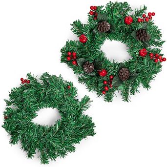 Christmas Wreaths for Front Door Pine Cones Winter Holiday Home Décor 12”