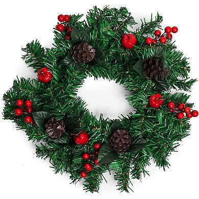 Christmas Wreaths for Front Door Pine Cones Winter Holiday Home Décor 12”