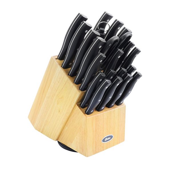 Oster Winstead 22 Piece Stainless Steel Cutlery Set with Black Handles