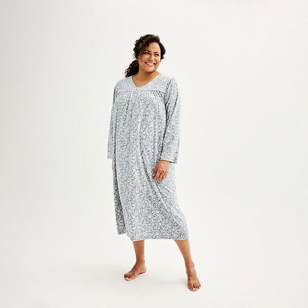 Plus Size Croft & Barrow® Long Sleeve Velour Nightgown