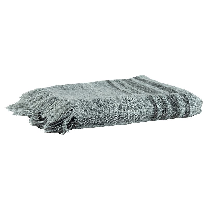 Rizzy Home Coco Throw Blanket, Grey