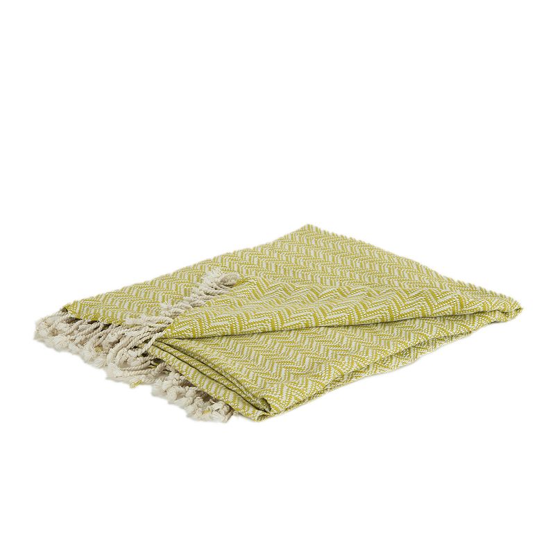 63506876 Rizzy Home Lexi Throw Blanket, Beig/Green sku 63506876