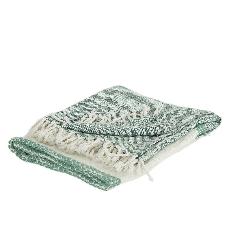 Rizzy Home Tucker Throw Blanket, Green