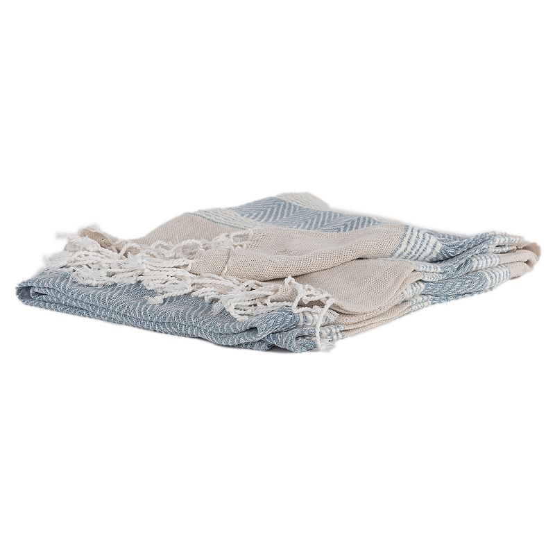 Rizzy Home Murphey Throw Blanket, Blue