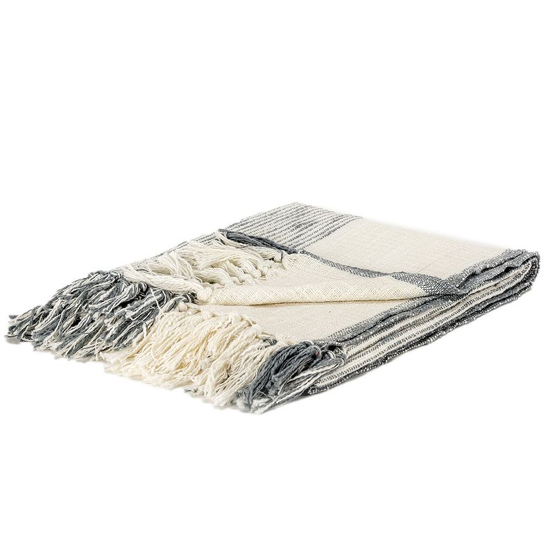 Rizzy Home Hank Throw Blanket, Grey