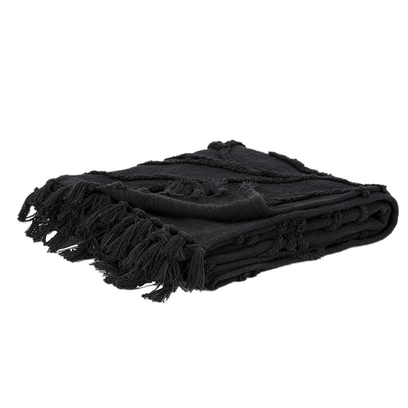 Rizzy Home Bandit Throw Blanket, Black