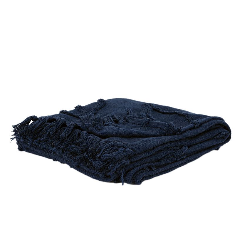 Rizzy Home Bandit Throw Blanket, Blue