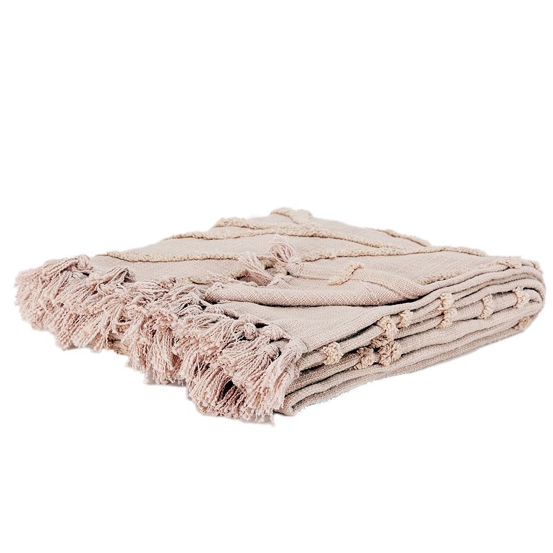 63506879 Rizzy Home Bandit Throw Blanket, Pink sku 63506879