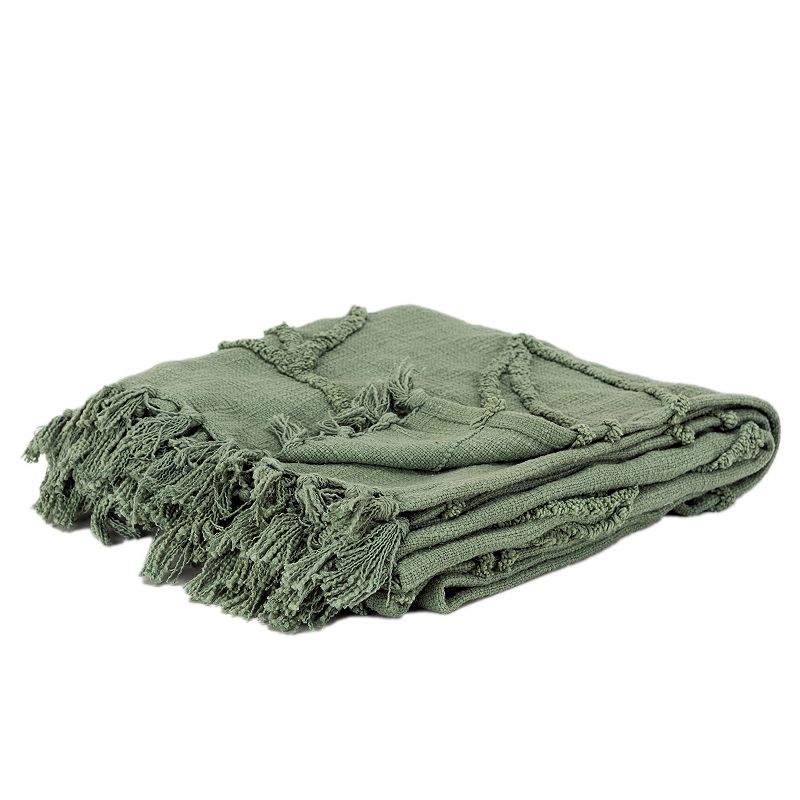 50001988 Rizzy Home Bandit Throw Blanket, Green sku 50001988