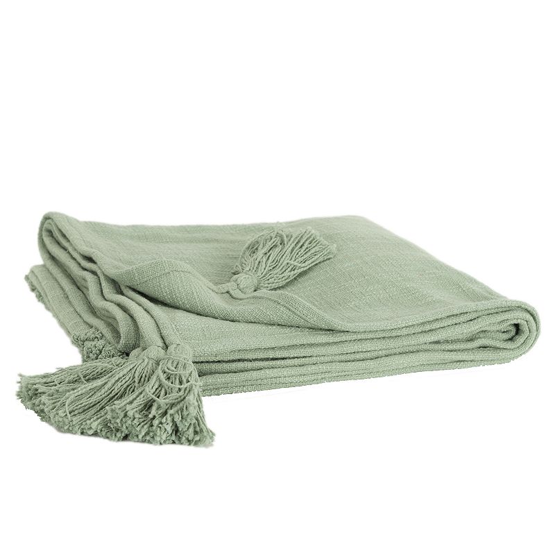 Rizzy Home Fernando Throw Blanket, Green