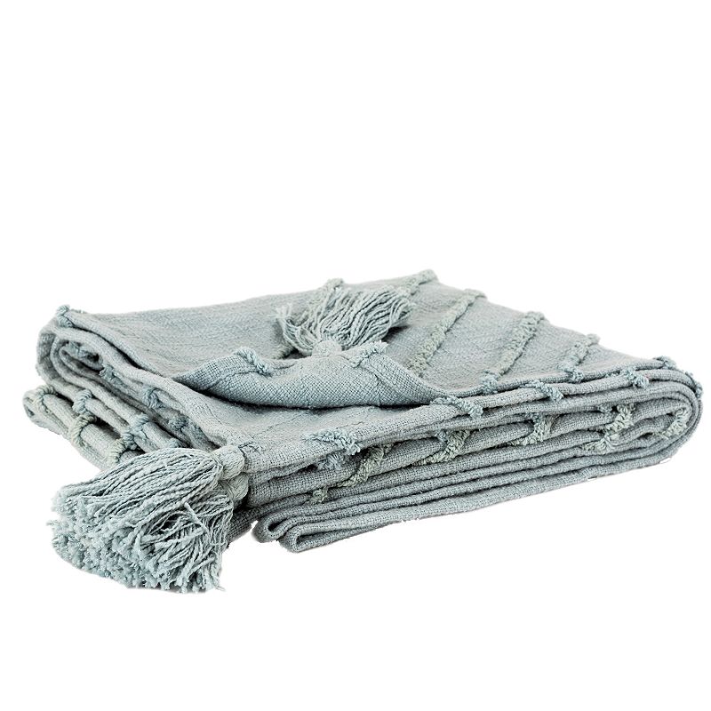 Rizzy Home Sofia Throw Blanket, Blue