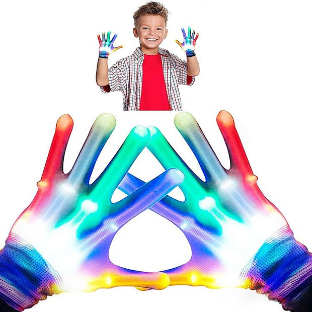 LED Light Up Gloves For 3-12 Year Old Kids - Cool Fun Toys For