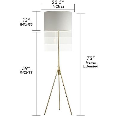 FC Design Mid Century Modern Tripod Floor Lamp with Extra Large White ...