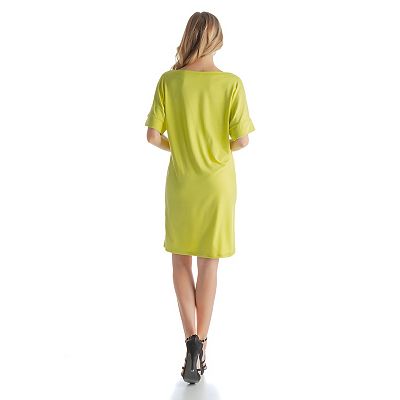 women's dress apparel Connected Short Sleeve Airflow A-Line Midi while the soft stretch fabric moves with you for all 24seven Comfort Apparel Black Multicolor