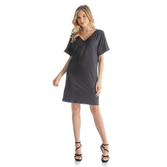 Women's 24Seven Comfort Apparel Loose Fit Tee Style Dress